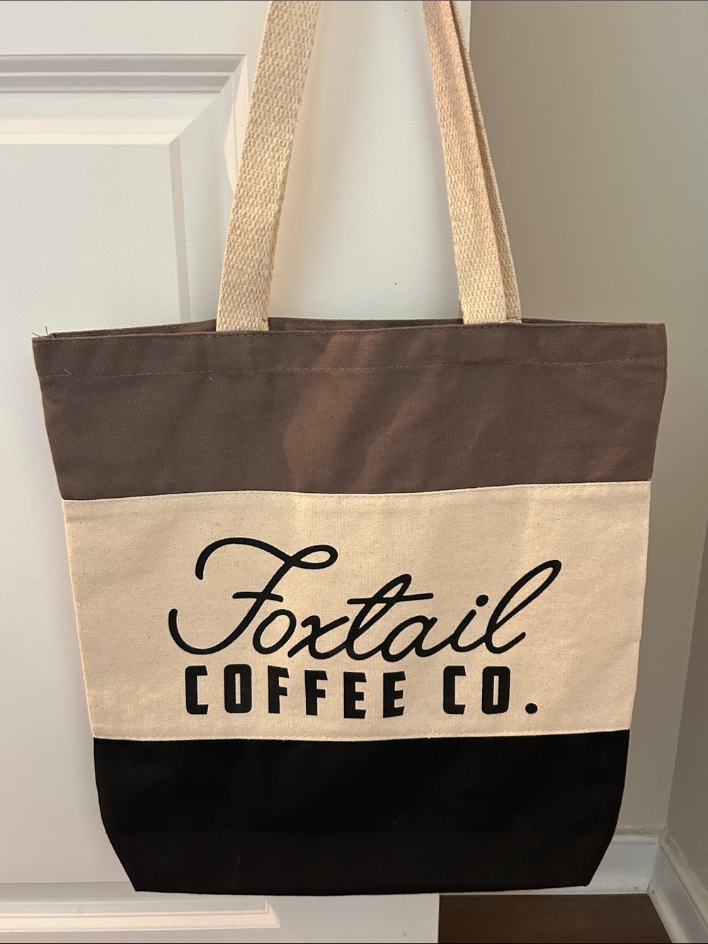 NWOT Foxtail Coffee Co Color Block Tote in Black & Brown